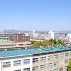 <span class="qrinews-figure-title">2011年6月6日 屋上からの景色シリーズ No.5 (北東)</span>　理学部の屋上から北東の方向を見てみると、遠くに都市高速3号線や城ノ越山が見えます。（撮影場所：<a href="http://maps.google.co.jp/maps?q=33.625824,130.425405+(2011/06/06)&amp;z=18" target="_blank">理学部2号館屋上</a>）