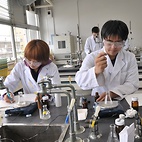 <span class="qrinews-figure-title">2011年6月7日 有機化学実験の様子</span>　アルドール反応等の化学反応を題材に実験とレポート作成を行っています。（撮影場所：<a href="http://syllabus.sci.kyushu-u.ac.jp/syllabus/syllabus.php?syllabus_id=4637" target="_blank">理学部2号館</a>）