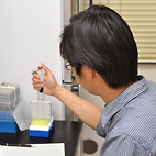 <span class="qrinews-figure-title">2012年7月12日 博士2年のン ウェイ ルンさん</span>　アジア地域のマングローブの遺伝的集団構造について研究しています。（撮影場所：<a href="http://cellbio.biology.kyushu-u.ac.jp/tachida/" target="_blank">進化遺伝学研究室</a>）