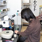 <span class="qrinews-figure-title">2013年4月18日 学部4年の日野さん</span>　高校の頃から遺伝学に興味を持っていて今は機器や試薬の使い方を勉強中です。（撮影場所：<a href="http://www.biology.kyushu-u.ac.jp/~bunsiide/" target="_blank">分子遺伝学研究室</a>）